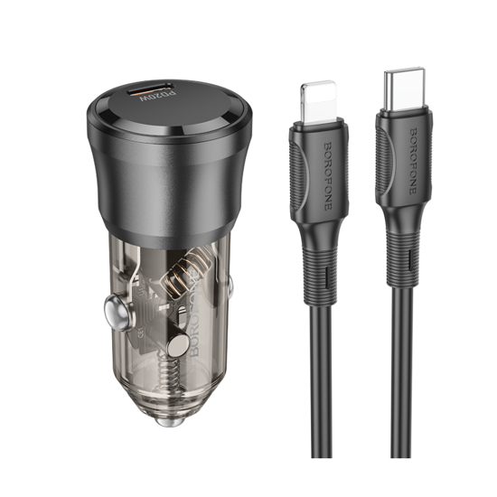 BOROFONE Auto Punjač 2U1 PD20W Type-C Black