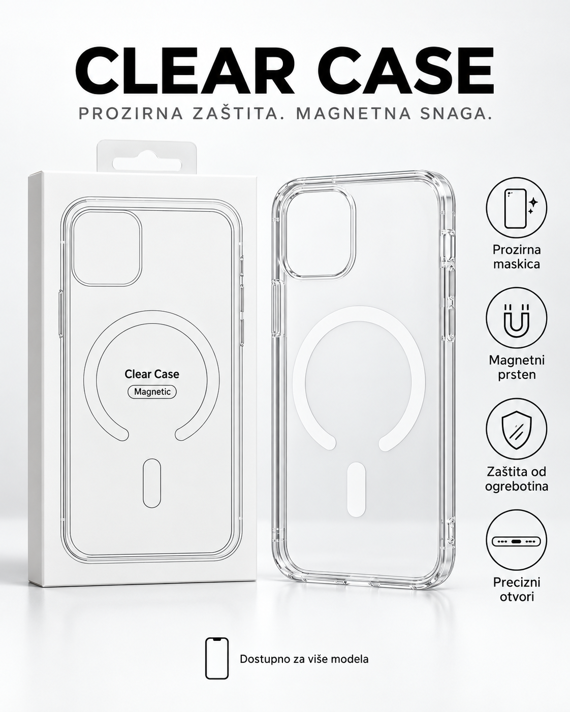 Clear Case Magnetic maskica za iPhone 16 Pro Max
