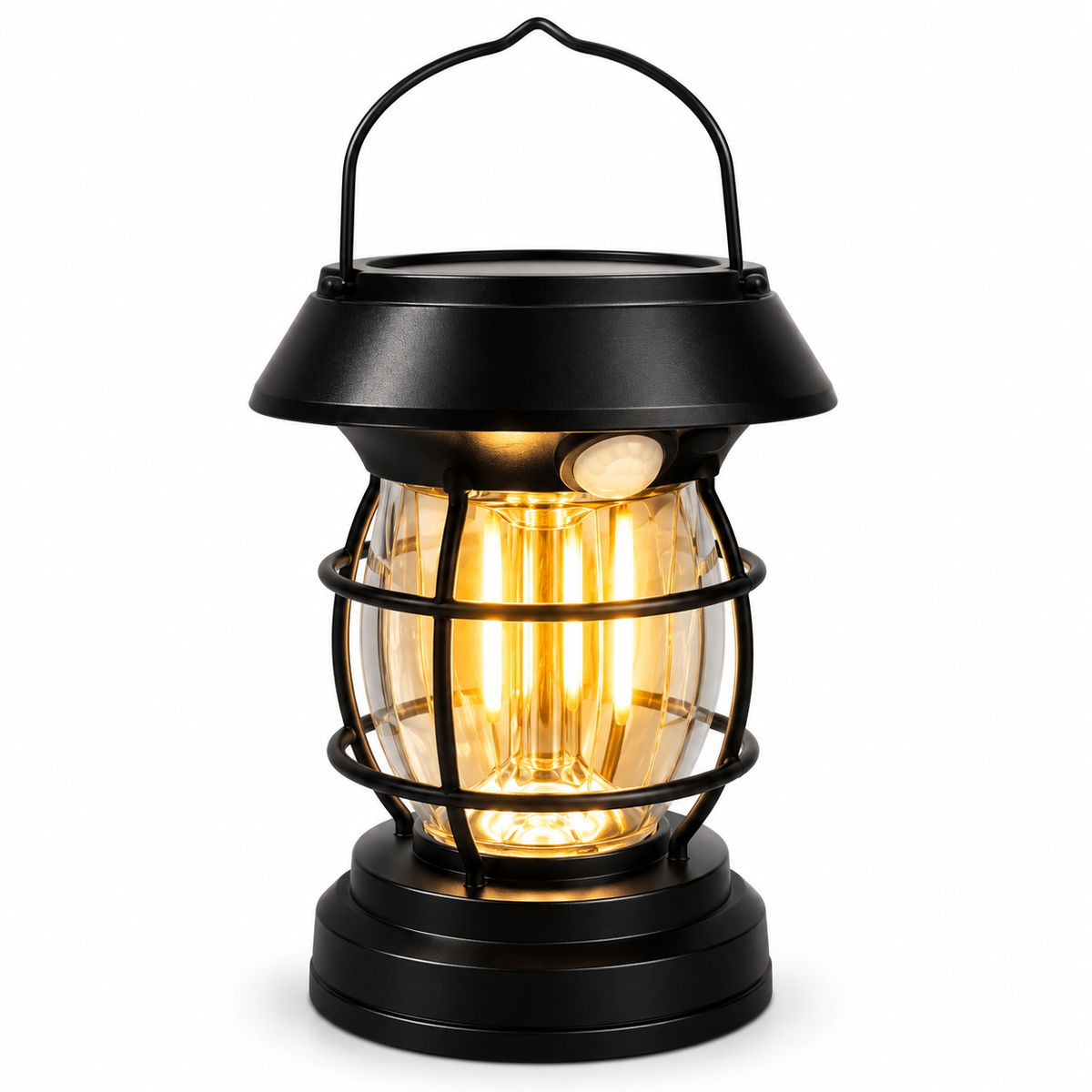 LED fenjer lampa – retro crna, topla svjetlost