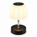 Ukrasna LED stolna lampa 329C – bijelo sjenilo i crno postolje