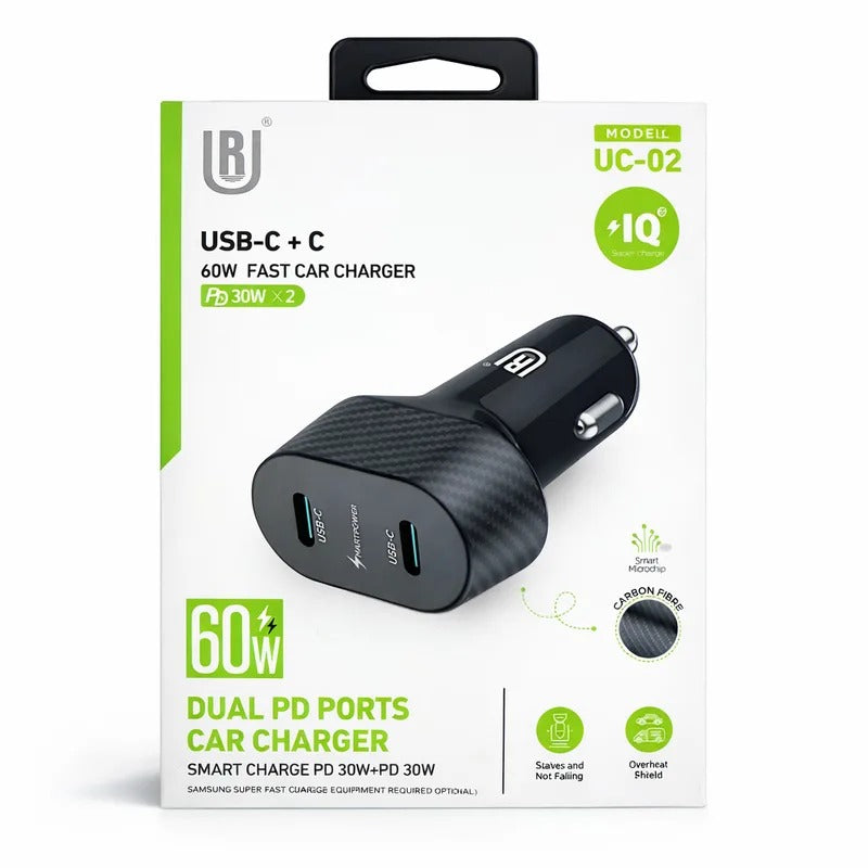 UR UC-02 auto punjač 60W Dual USB-C