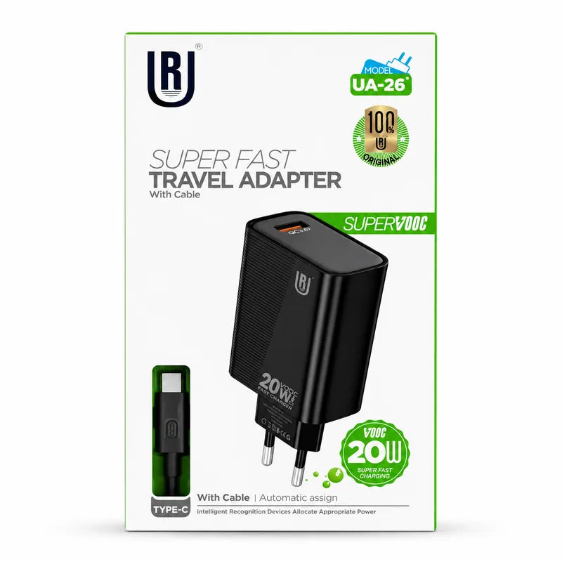 UR UA-26 kućni punjač 20W s USB-C kablom
